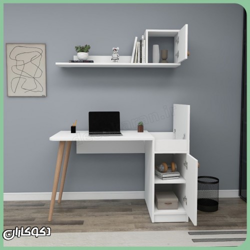 ست میز تحریر و شلف دکوکاران مدل MT145 ست میز تحریر و شلف دکوکاران مدل MT145