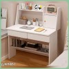 میز تحریر کنج mt129؛ انتخاب حرفه‌ای با طراحی کتابخانه دار و کشو | دکوکاران