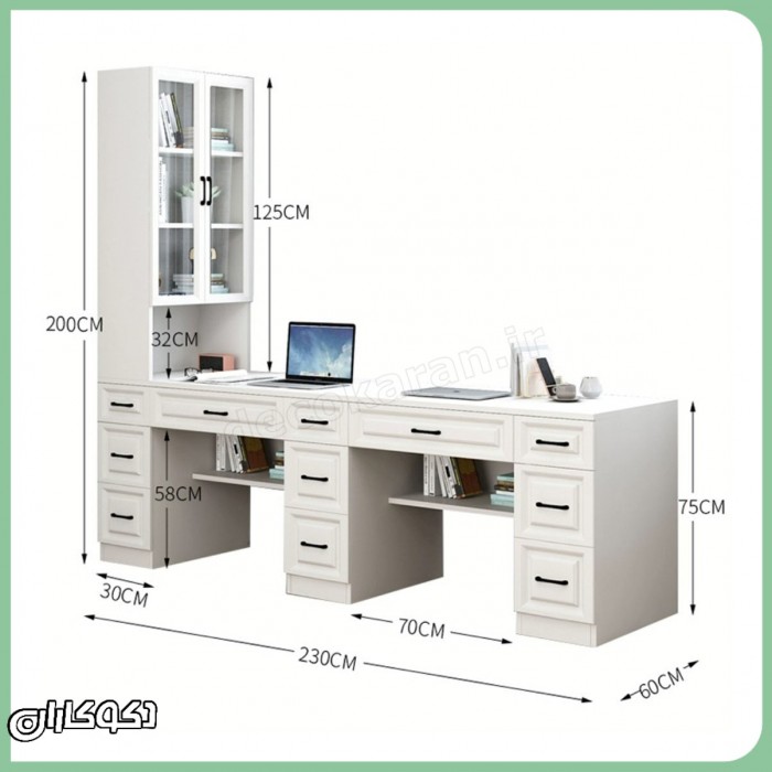 میز تحریر کتابخانه دار دکوکاران مدل MTK123