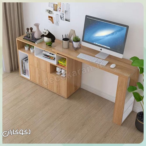 میز تحریر متحرک کتابخانهدار دکوکاران مدل MTK120 میز تحریر متحرک کتابخانهدار دکوکاران مدل MTK120
