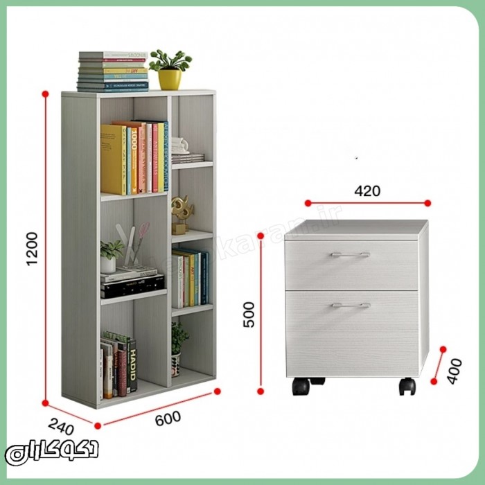 ست میزتحریر و کتابخانه و فایل دکوکاران مدل MTL108