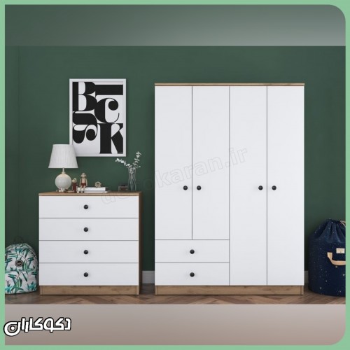 ست میز تحریر و کمد لباس و درآور دکوکاران مدل MTL105