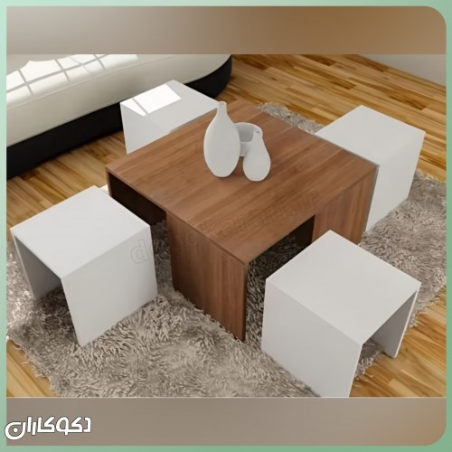 ست میز جلومبلی و عسلی دکوکاران مدل MJ123 ست میز جلومبلی و عسلی دکوکاران مدل MJ123