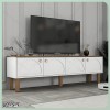 میز تلویزیون دکوکاران؛ مدرن‌ترین میز TV از MDF ضد خش با پایه چوبی و رنگبندی قابل سفارش