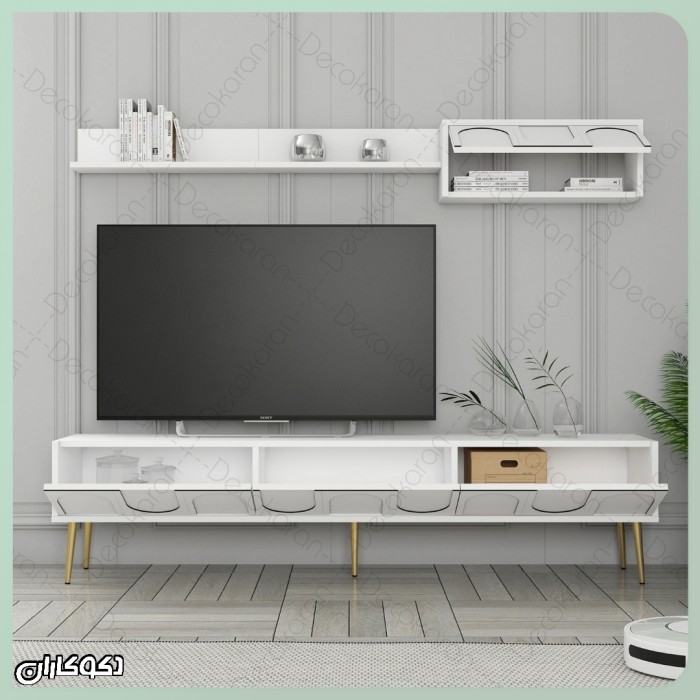 میز تلویزیون دکوکاران مدل MV147 با بدنه MDF ضد خش و طراحی مدرن