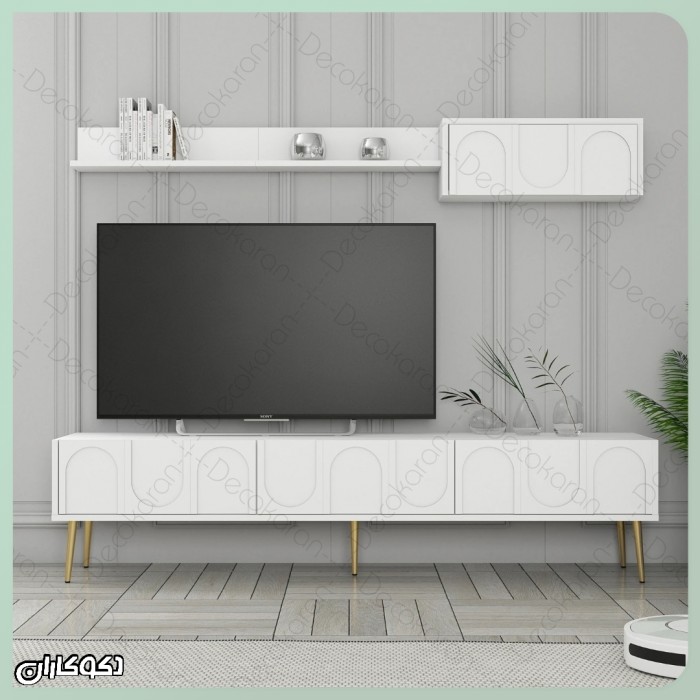 میز تلویزیون دکوکاران مدل MV147 با بدنه MDF ضد خش و طراحی مدرن
