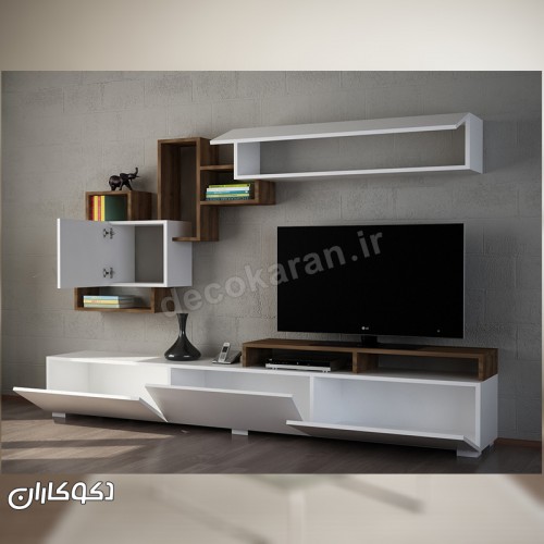 میز تلویزیون بهمراه شلف دیواری دکوکاران مدل MV126