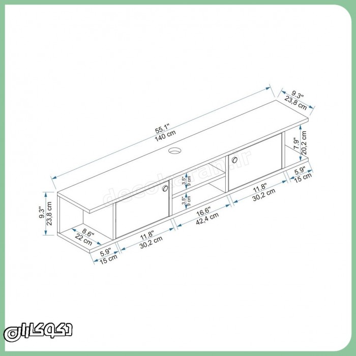 میز تلویزیون دیواری دکوکاران مدل MV136