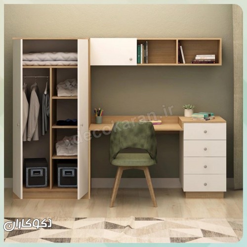 ست میز تحریر و کمد لباس دکوکاران مدل MTL104