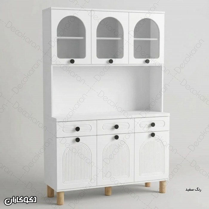 کافی بار MDF مدل KF103 ویترینی با درهای وکیوم ممبران