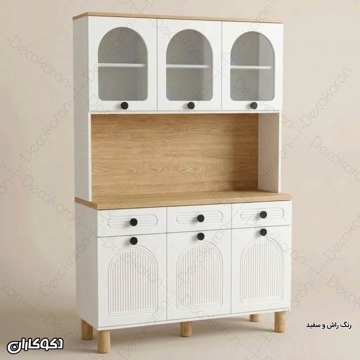 کافی بار MDF مدل KF103 ویترینی با درهای وکیوم ممبران