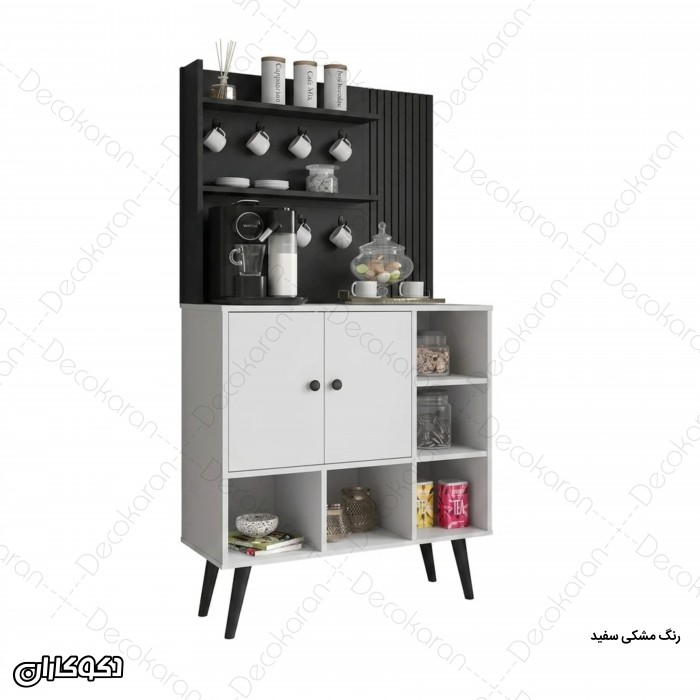 کافی بار MDF ایستاده مدل KF105 با شلف و آویز ماگ