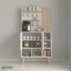 کافی بار MDF ایستاده مدل KF105 با شلف و آویز ماگ