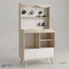 کافی بار ایستاده مدل KF107 با آویز ماگ و فضای قهوه‌ساز