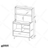 کافی بار ایستاده مدل KF107 با آویز ماگ و فضای قهوه‌ساز