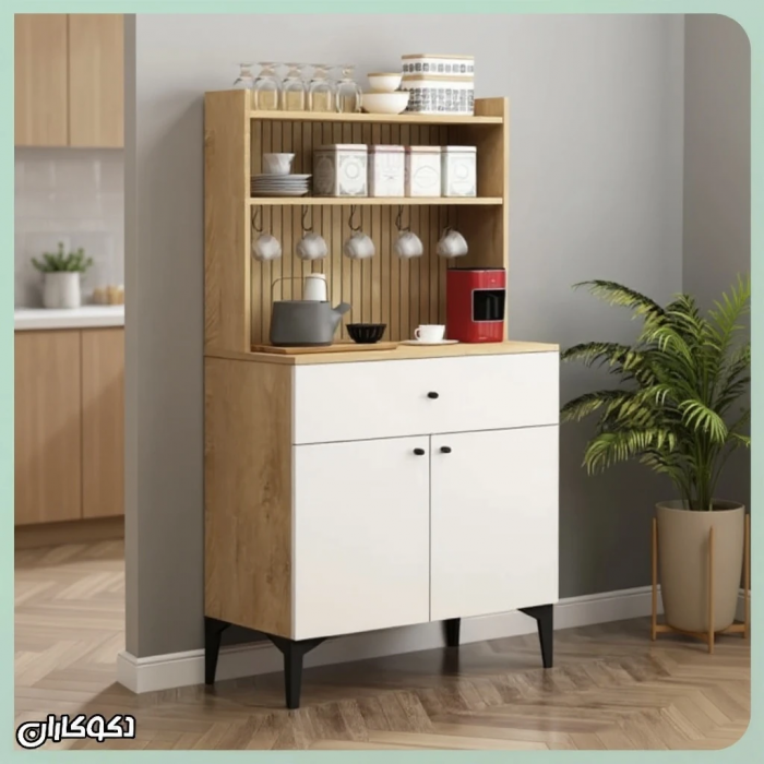 میز کافی‌بار و ایستگاه قهوه خانگی KF112 جمع‌وجور | دکوکاران