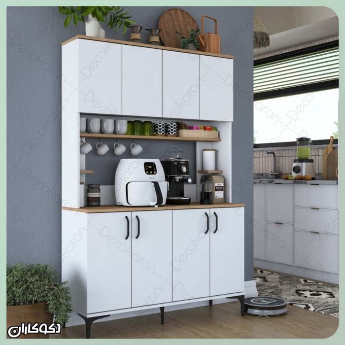 کمد کافی بار بلند و جادار مدل KF114 | بوفه مدرن آشپزخانه