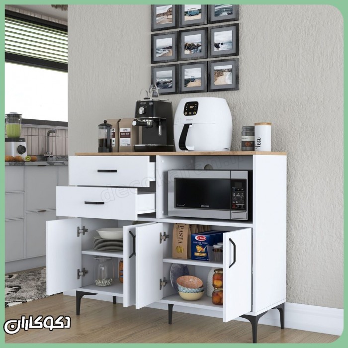 کنسول و میز بار خانگی مدل KF116 | بوفه کوتاه مایکروفر دار