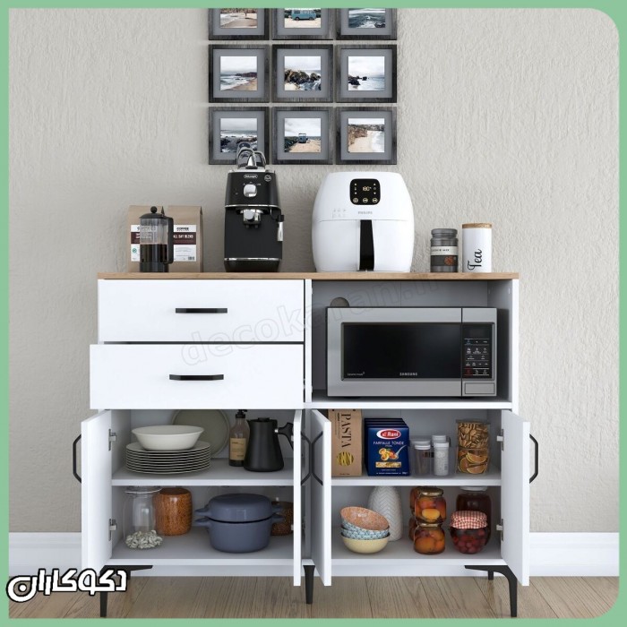 کنسول و میز بار خانگی مدل KF116 | بوفه کوتاه مایکروفر دار