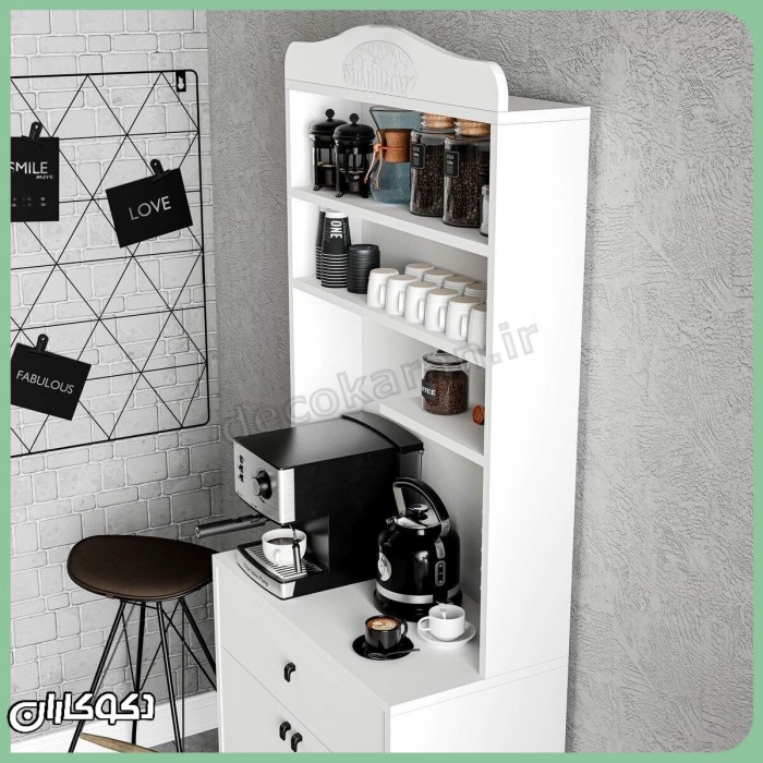 کافی بار خانگی ایستاده مدل KF117 | میز قهوه کم‌جا و بلند