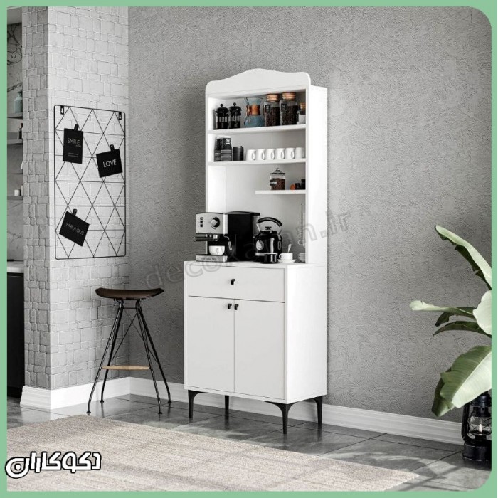 کافی بار خانگی ایستاده مدل KF117 | میز قهوه کم‌جا و بلند