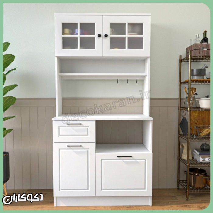 میز قهوه ساز خانگی دکوکاران مدل KF120 | طرح کلاسیک ویترینی