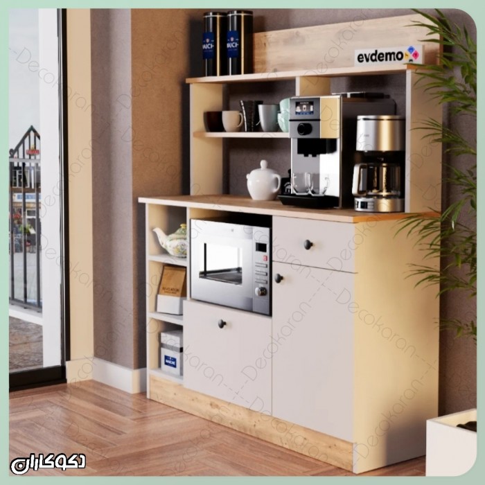کافی بار و میز مایکروفر مدل KF128 (ایستگاه کامل صبحانه)