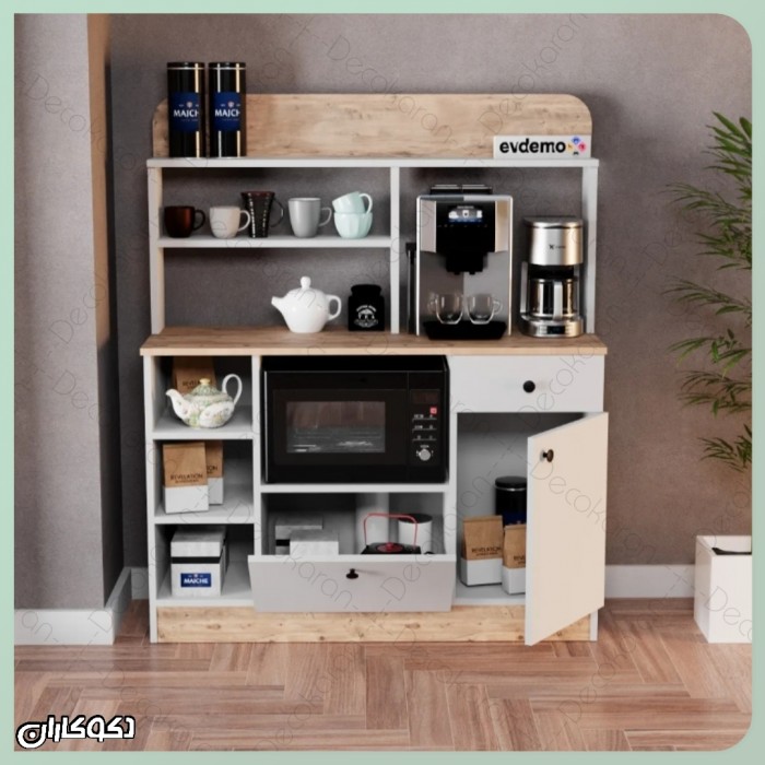 کافی بار و میز مایکروفر مدل KF128 (ایستگاه کامل صبحانه)