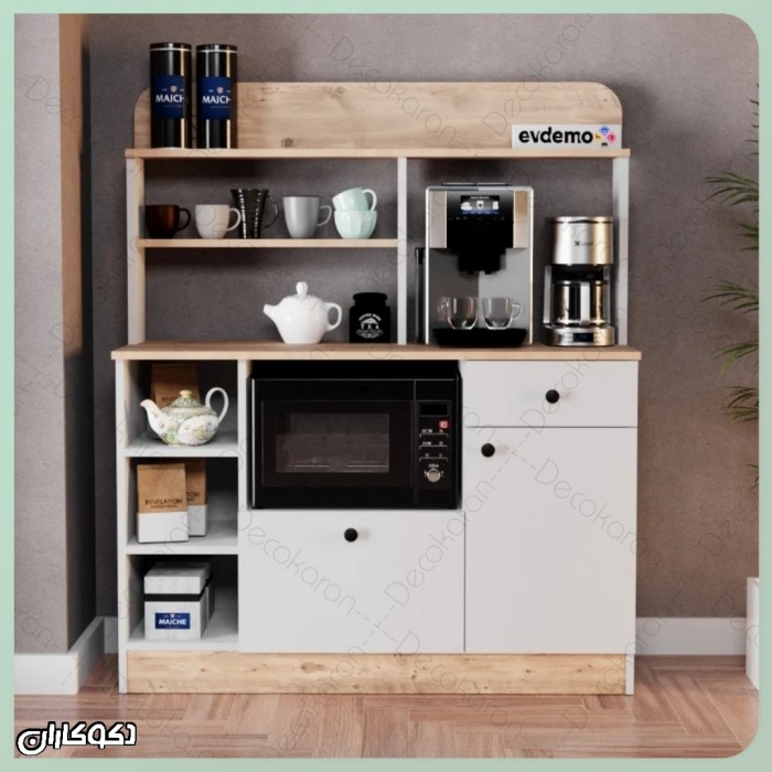 کافی بار و میز مایکروفر مدل KF128 (ایستگاه کامل صبحانه)