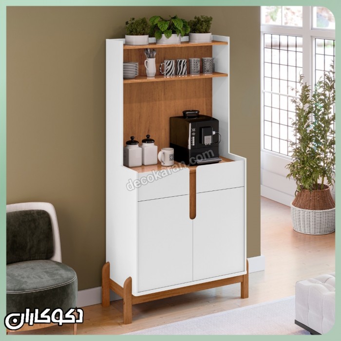 کافی بار خانگی طرح اسکاندیناوی مدل KF125 | ترکیب سفید و چوب