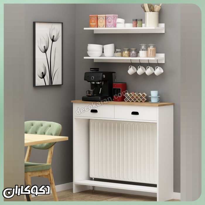 کافی بار و کنسول روی رادیاتور مدل KF127 (ست کامل با شلف)