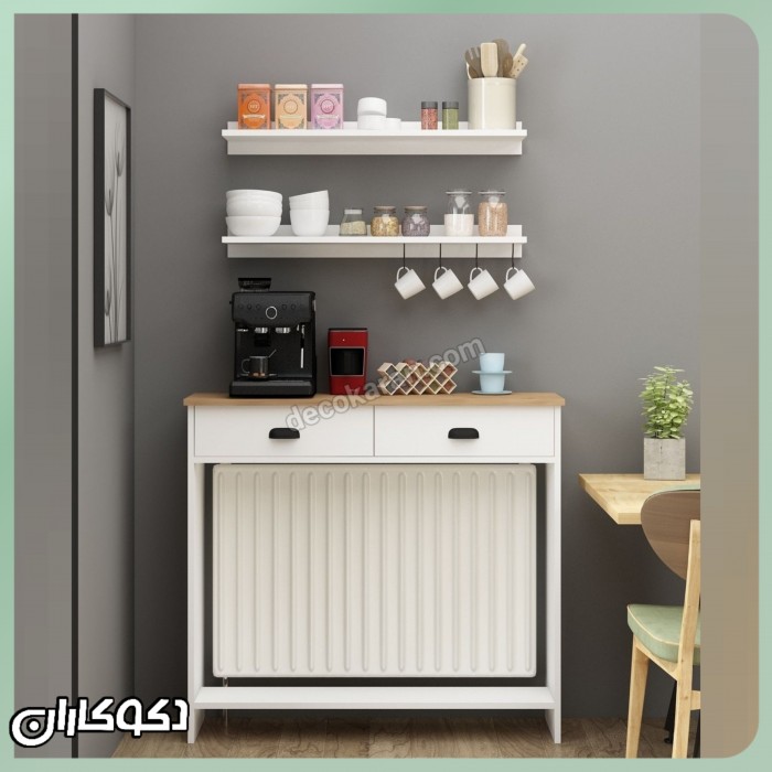 کافی بار و کنسول روی رادیاتور مدل KF127 (ست کامل با شلف)