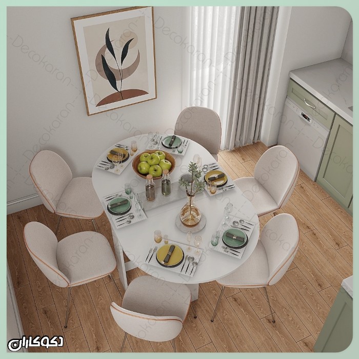 میز ناهارخوری تاشو دکوکاران با ام‌دی‌اف ضد خش و ضد لک – انتخابی بی‌رقیب برای فضاهای کوچک