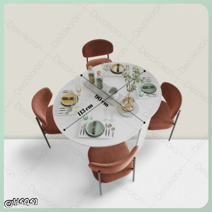 میز ناهارخوری تاشو دکوکاران با ام‌دی‌اف ضد خش و ضد لک – انتخابی بی‌رقیب برای فضاهای کوچک