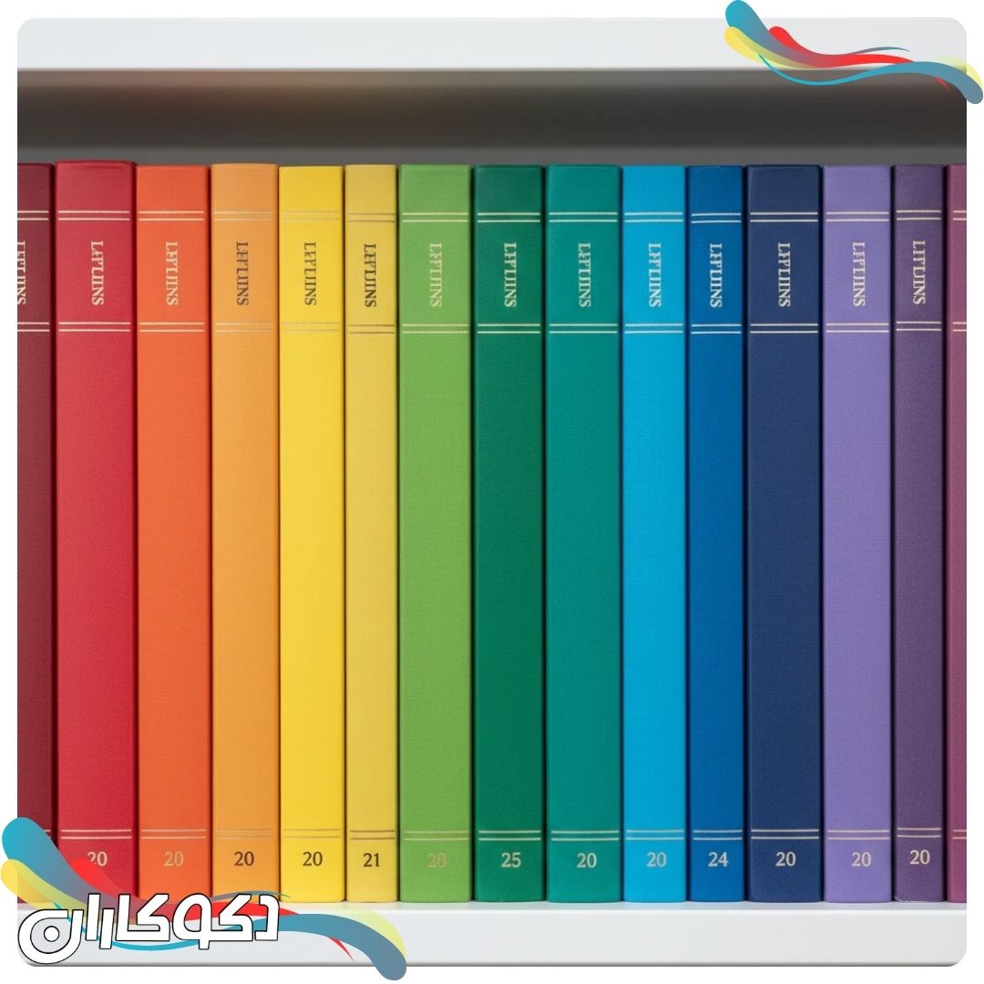 چیدمان کتاب بر اساس شخصیت منظم - قفسه رنگین‌کمانی