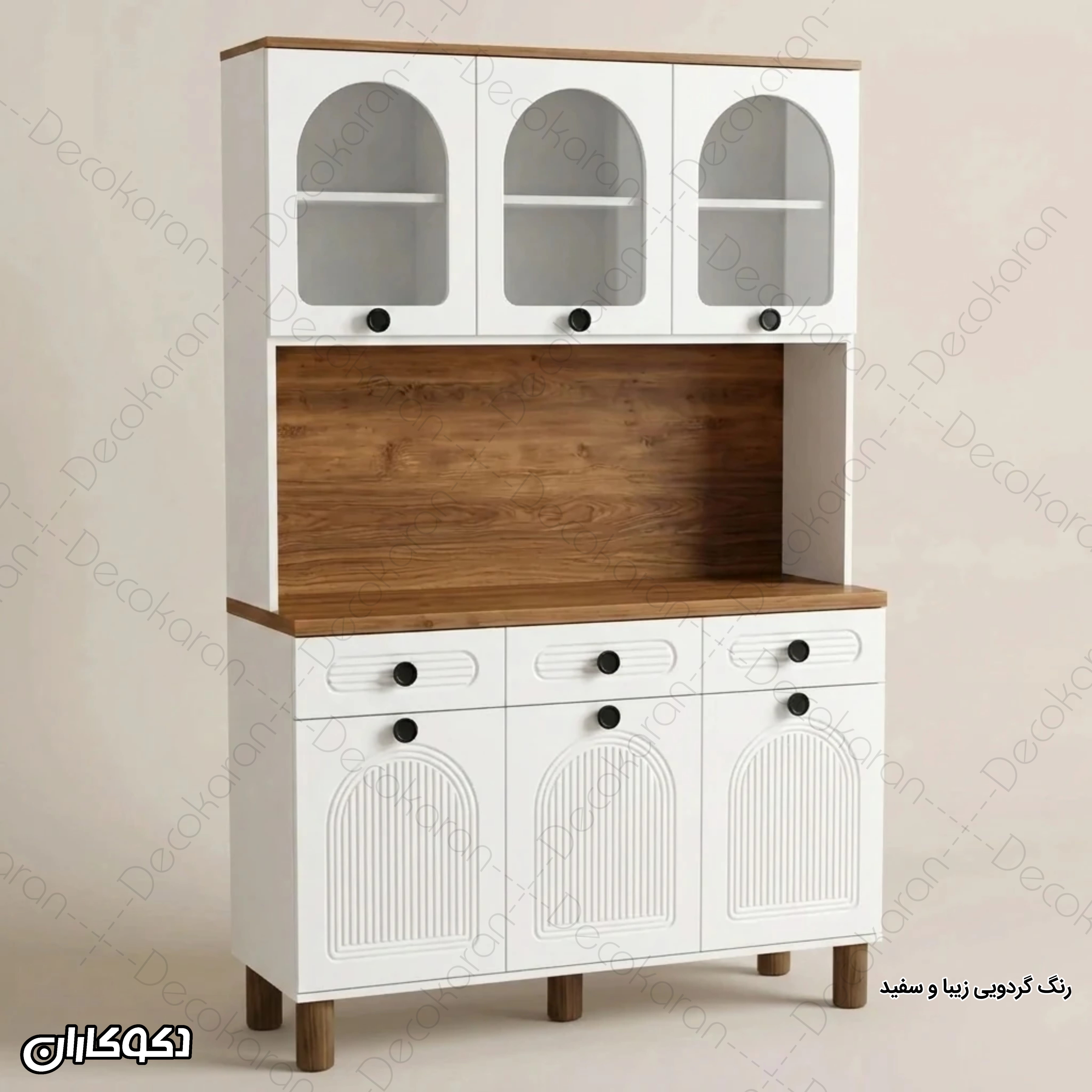 نمای داخلی کافی بار مدل KF103 با کشوها و کابینت‌های جادار