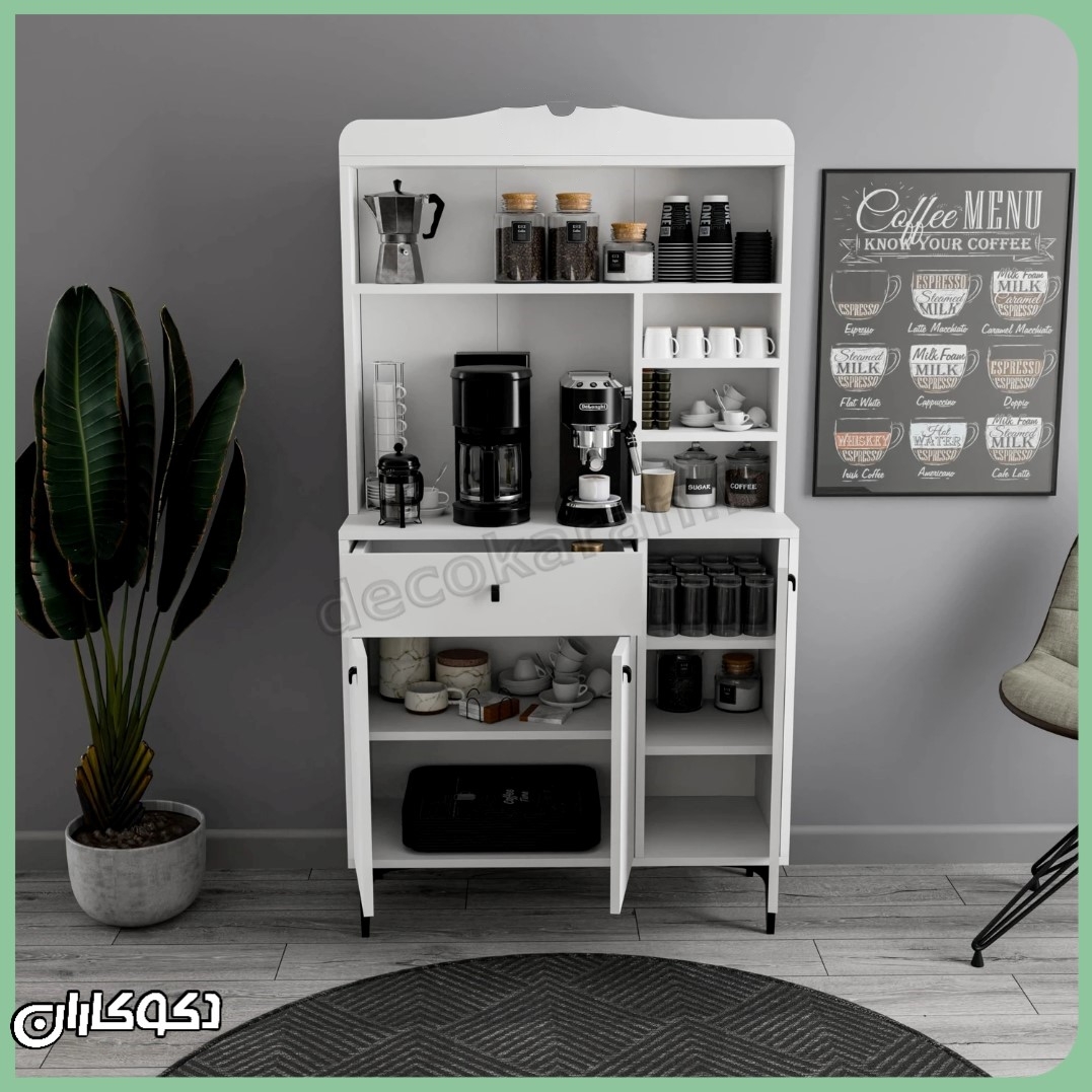 فضای داخلی و کشوی میز قهوه ساز خانگی KF118