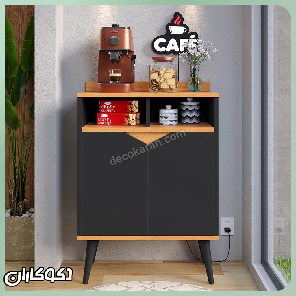 مینی کافی بار مشکی مدل KF126 در فضای کوچک
