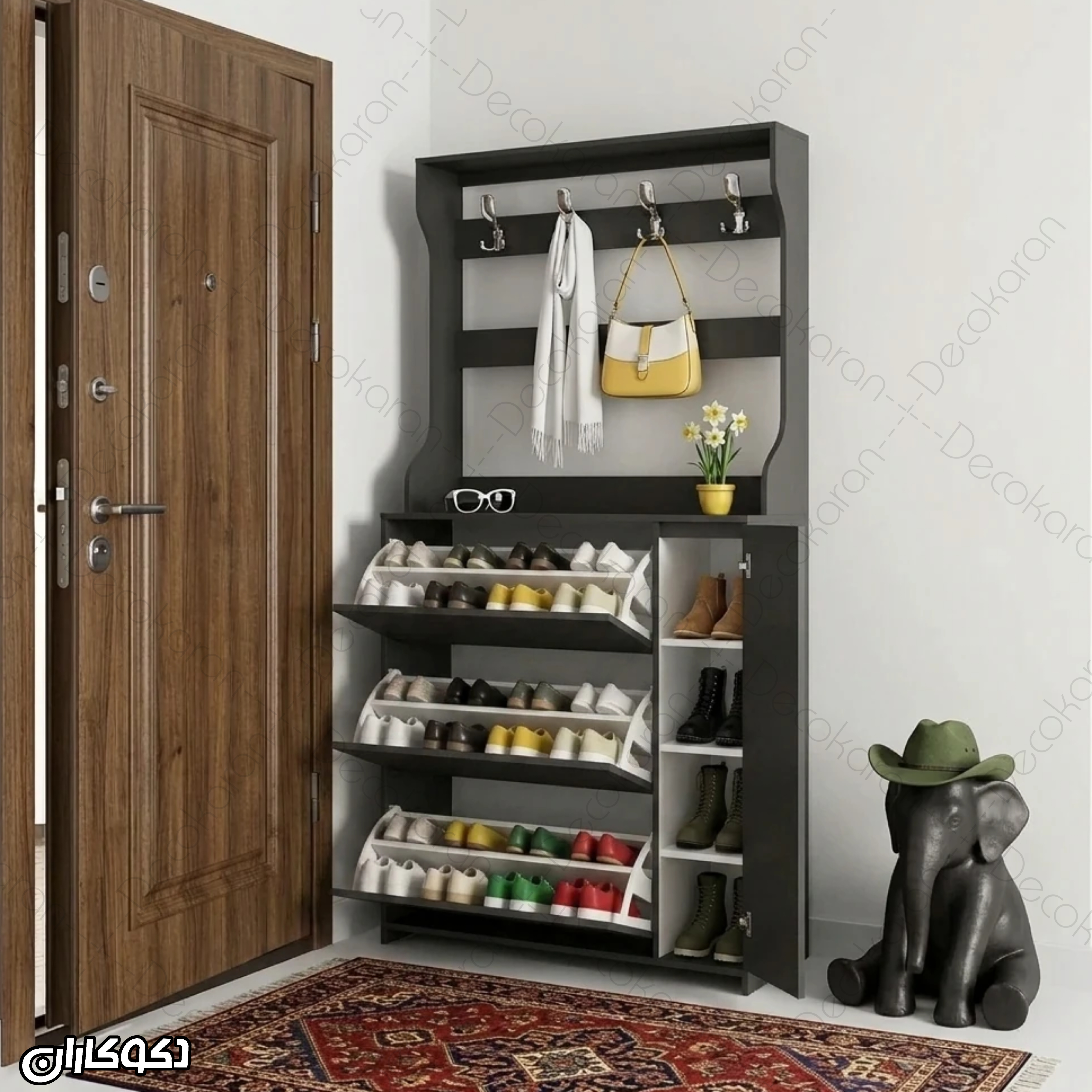 جاکفشی و جالباسی داشبوردی  دکوکاران مدل JL157