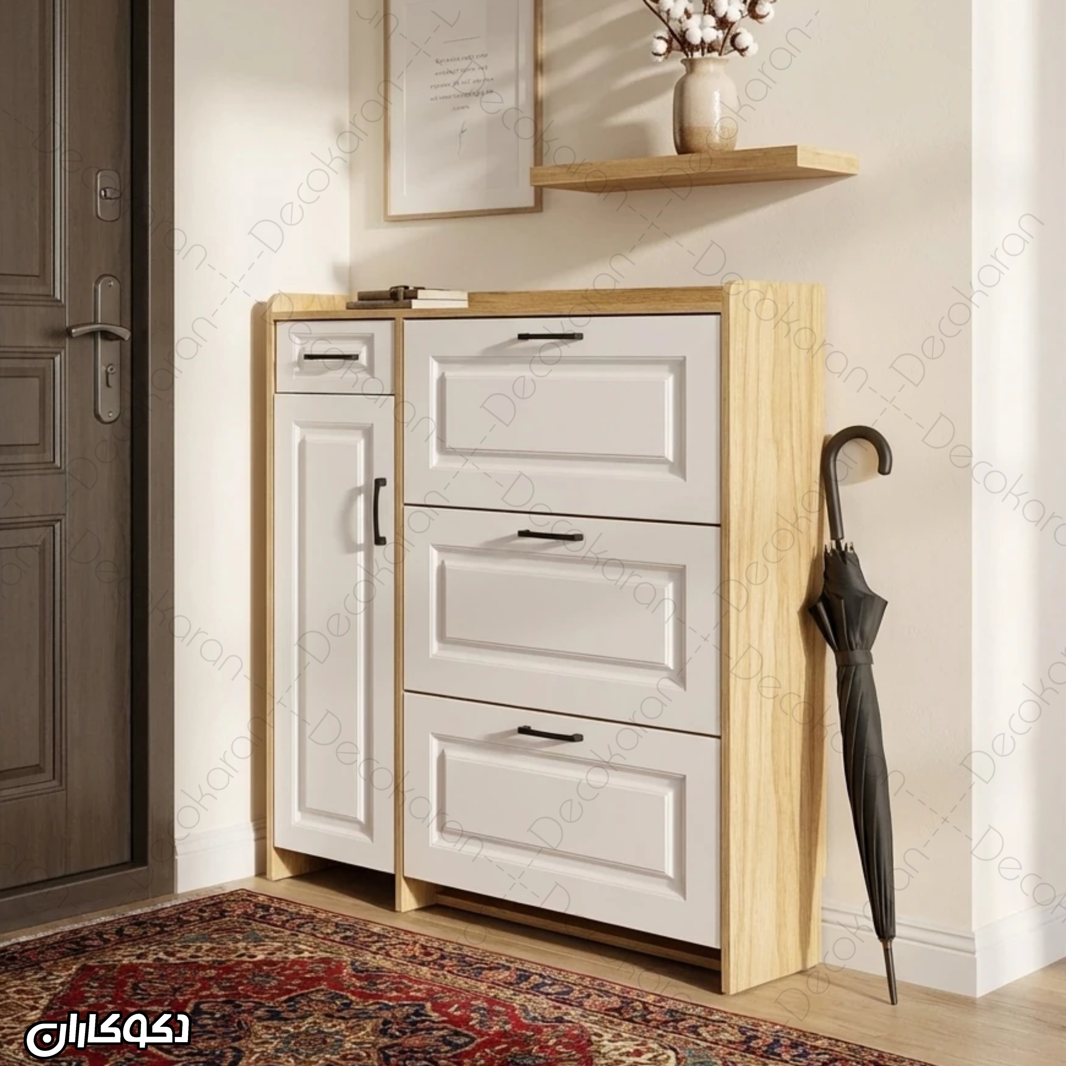 فضای داخلی جاکفشی کمد دار مدل JKD105