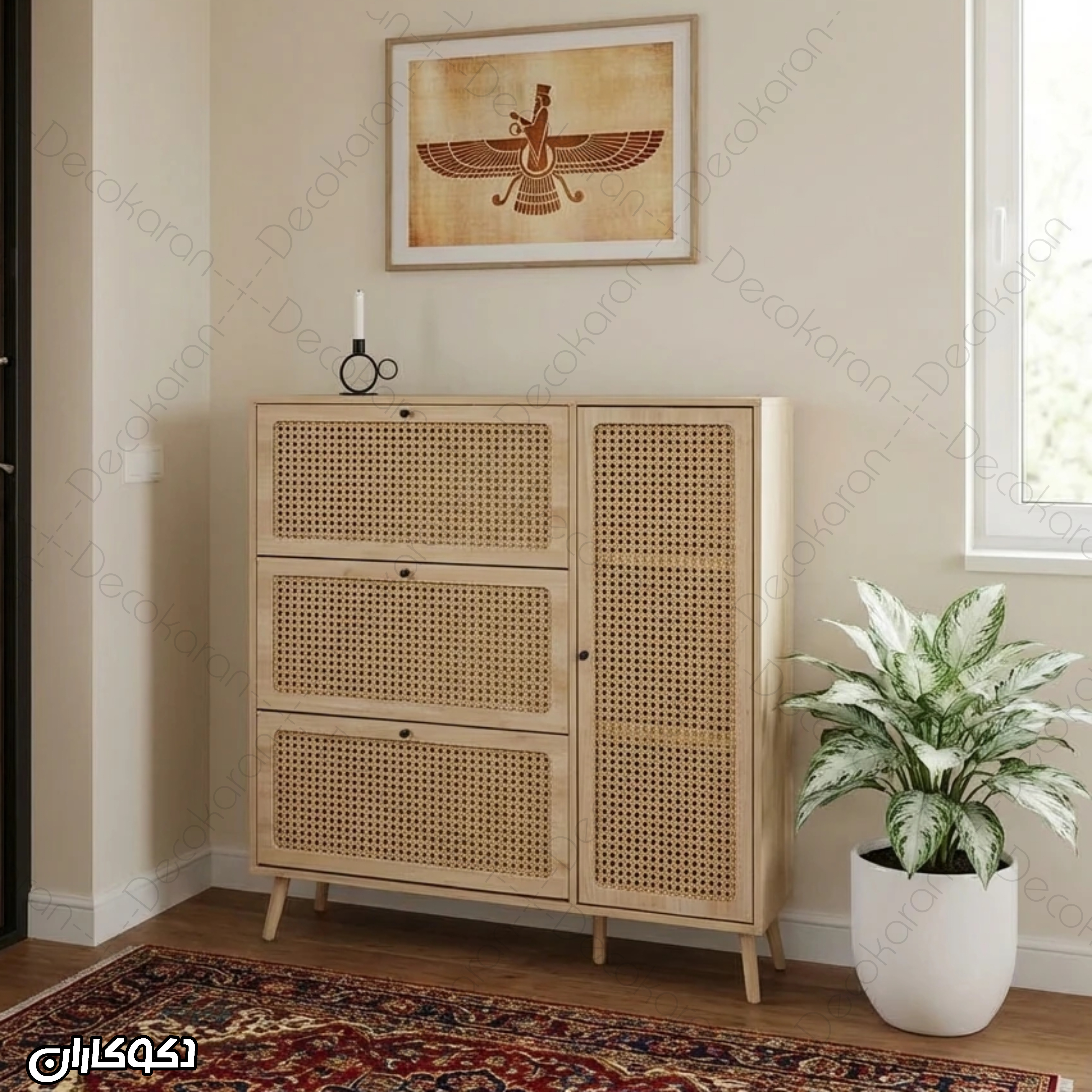 جاکفشی کمد دار دو منظوره مدل JKD109