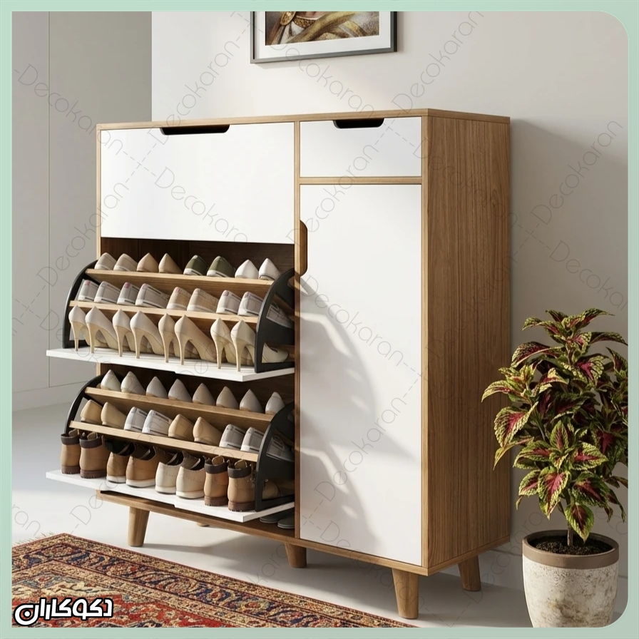 جاکفشی داشبوردی سفید مدل JKD100 در دکوراسیون منزل ایرانی