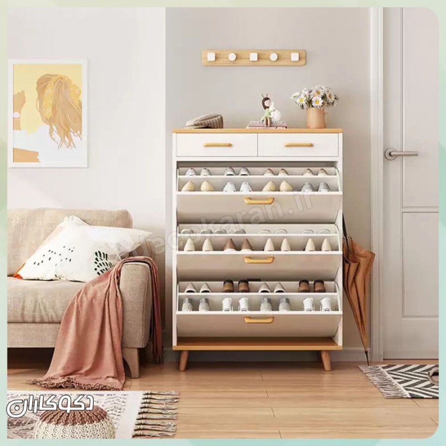 ظرفیت داخلی جاکفشی سه طبقه دو کشو دکوکاران