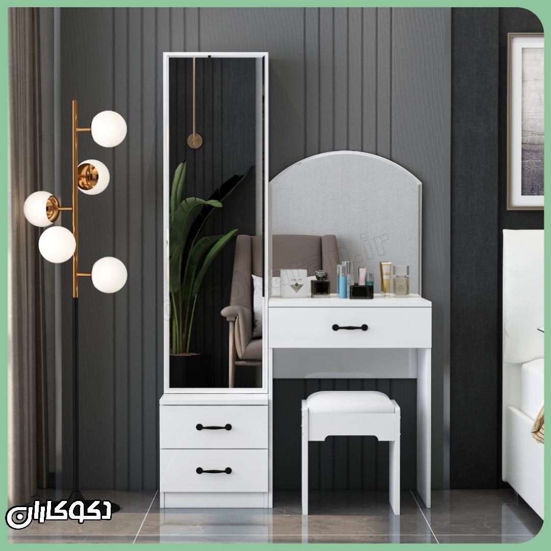 https://decokaran.ir/%D9%85%DB%8C%D8%B2-%D8%A2%D8%B1%D8%A7%DB%8C%D8%B4-%D9%85%D8%AF%D9%84-mz149  با توجه و دقت بسیار زیاد و ریز به ریز و جز به جز به این لینک و عکسهای محصول  و قسمتهای مختلف محصول مثل (دستگیره/جنس بدنه/ ممبران یا ساده بودن روکش/تعداد کشوها/ تعداد درها/تعداد شلفها/ و همه ی جزئیات) یک متن یونیک و حرفه‌ای  برای معرفی میز آرایش در سایت دکوکاران بده که چگالی کلماتش بالا باشه. باقی محصولات  میز آرایش به این آدرس https://decokaran.ir/%D9%85%DB%8C%D8%B2-%D8%A2%D8%B1%D8%A7%DB%8C%D8%B4   در سایت رو بررسی کن و متنی غیر تکراری بده که شبیه اونها نباشه. بر پایه تمام اصول سئو (SEO) و تجربه کاربری باشه. در متن تکرار منطقی کلمه ی کلیدی رو داشته باشیم و در پاراگراف اول مطالب کلیدی رو عنوان کن که نیاز نباشه مخاطب حتما تمام متن رو بخونه. لینک سازی و خوشه بندی هم بکن. اضافه گویی نکن. متن مناسب سئو با تعداد  کلمه مناسب بده که شامل توضیحات کامل درباره محصول، کلمات کلیدی که به طور طبیعی و غیرمستقیم همچنین از اصطلاحات و کلمات کلیدی بلند در متن استفاده شود. دقت کن مطلب کاملا درباره محصول باشه و هیچ اطلاعات غلطی نده. جنس ام دی اف ضد خش و ضد لک هست که درست ازش استفاده کن. محصول رو شفاف معرفی کن. از مزایای محصول بیشتر از ویژگی‌های محصول صحبت کن. حداقل تعداد مزایا ۵ و حداکثر 10عدد باشه. در این توضیحات هر کدوم از مطالب که لازمه رو به صورت لیست مرتب یا شماره دار بنویس که خوانایی رو بهتر کنه. جدول نذار. از عنوان و زیرعنوان استفاده کن.حتما عکسهای مرتبط با محصول رو از عکسهایی که در گالری محصول هست انتخاب کن و لابلای متن جا بده و برای هر عکس متن آلت سئو شده بده. 7 الی 10 سوال متداول خاص از این محصول هم در پایان بیار و یک جمع‌بندی عالی کن . از اسم دکوکاران در کنار اسم محصول استفاده کن به تعداد. محتوای دقیق و مفید میخوام با اطلاعات شفاف و کارآمد که محصول رو فورا به موتورهای جستجو معرفی کنه. متنت سئوش باید 100 از 100 باشه. درباره سبک طراحی و رنگبندی هم صحبت کن. درباره مشخصات فنی هم بنویس.درباره آپشن های سفارشی سازی مثل امکان انتخاب سایز و رنگبندی دلخواه هم بگو. درباره نحوه نگهداری و تمیز کردن محصول هم بنویس. از گارانتی هیچ نگو چون نداریم.   برای قسمت مشخصات که میخوای تو متن بیاری به عکس ها خوب دقت کن. بازنویسی عنوان و متا بر مبنای کلیدواژه اصلی و فروش (در بخش مدیریت صفحه)  هر موردی که در مشخصات قابل ذکر هست رو بگو از جملات کلیشه ای و تکراری مثل زیبایی و کارایی و ... پرهیز کن متنی که قراره بفرستی رو 5 بار اصلاح کن و بعد بفرست و نسخه ویرایش شده اختصاصی‌تری با کیوردهای ثانویه اصلاح کن در ابتدا و انتها و میانه ی متن هیچ حرف اضافه ای نگو فقط متن معرفی رو بفرست