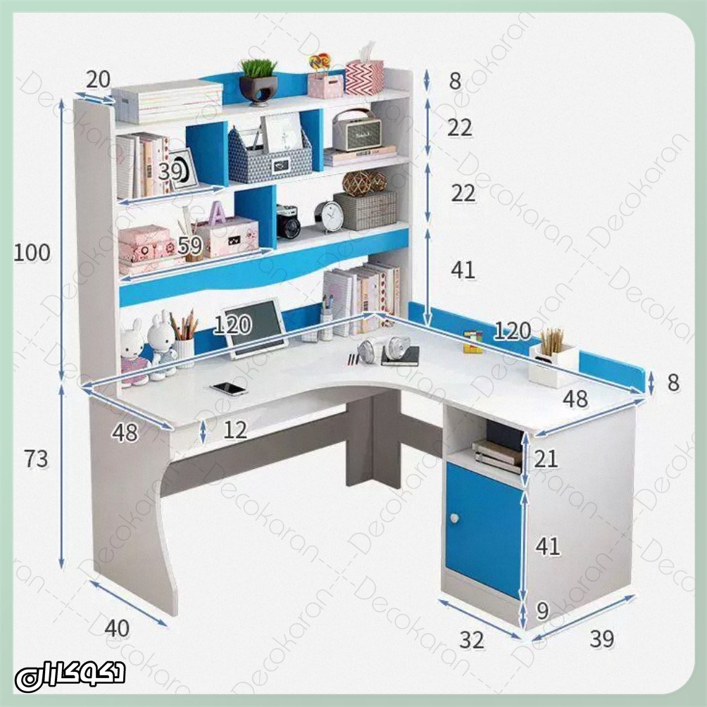 ابعاد و جزئیات میز تحریر کتابخانه دار دکوکاران