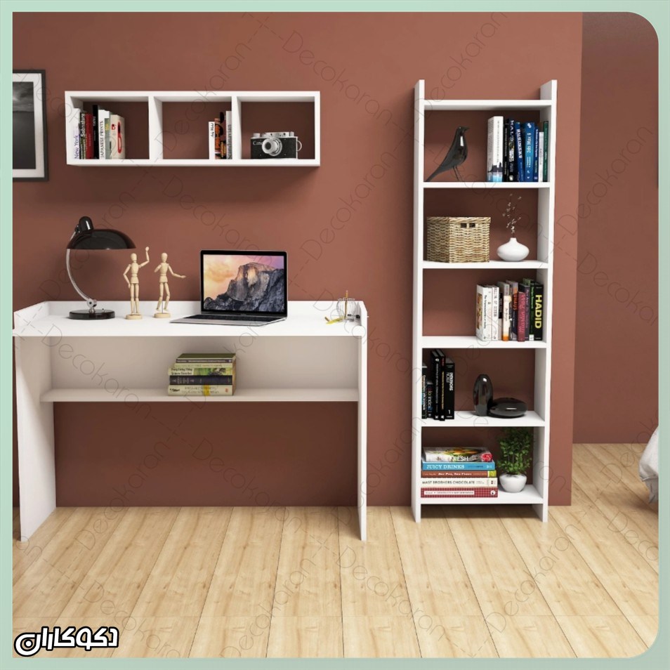 میز تحریر کتابخانه دار دکوکاران - مدل سفید