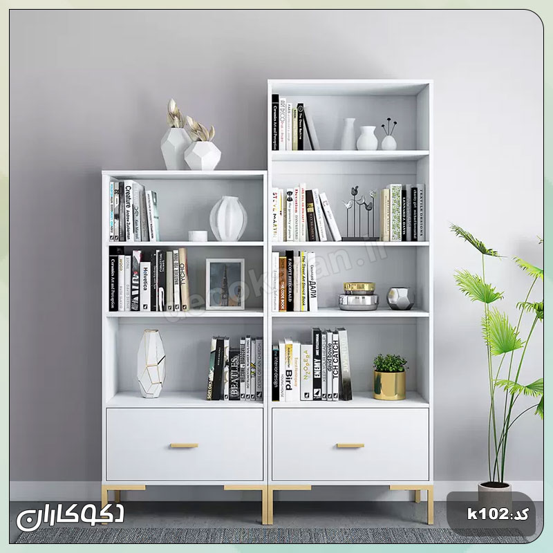 ست کتابخانه مینیمال k103 با چیدمان 