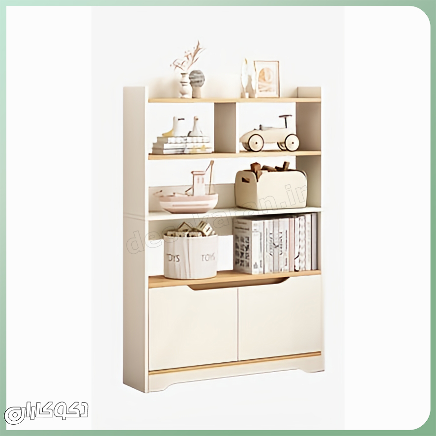 جزئیات بافت چوب و کیفیت ساخت کتابخانه مدرن k119 دکوکاران