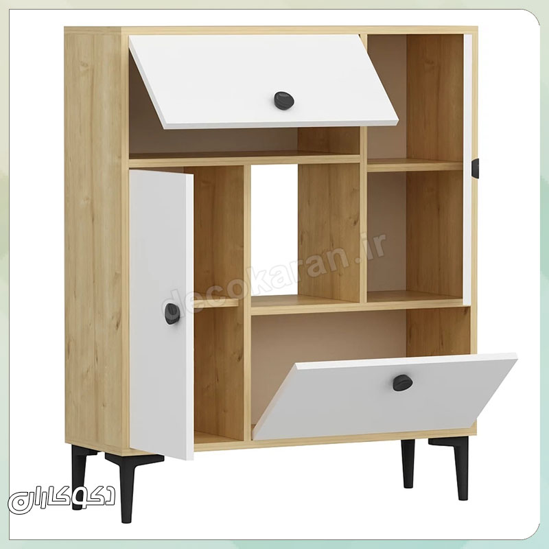 نمای داخلی طبقات و درب‌های جکی و مگنتی کمد K121