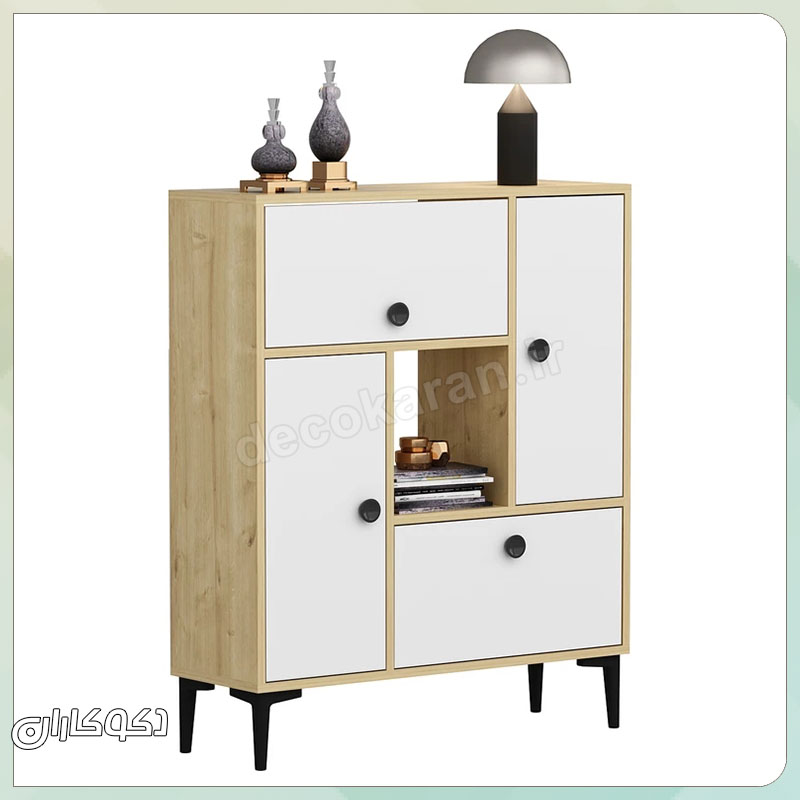 کمد و کتابخانه فانتزی چندمنظوره مدل K121 رنگ سفید